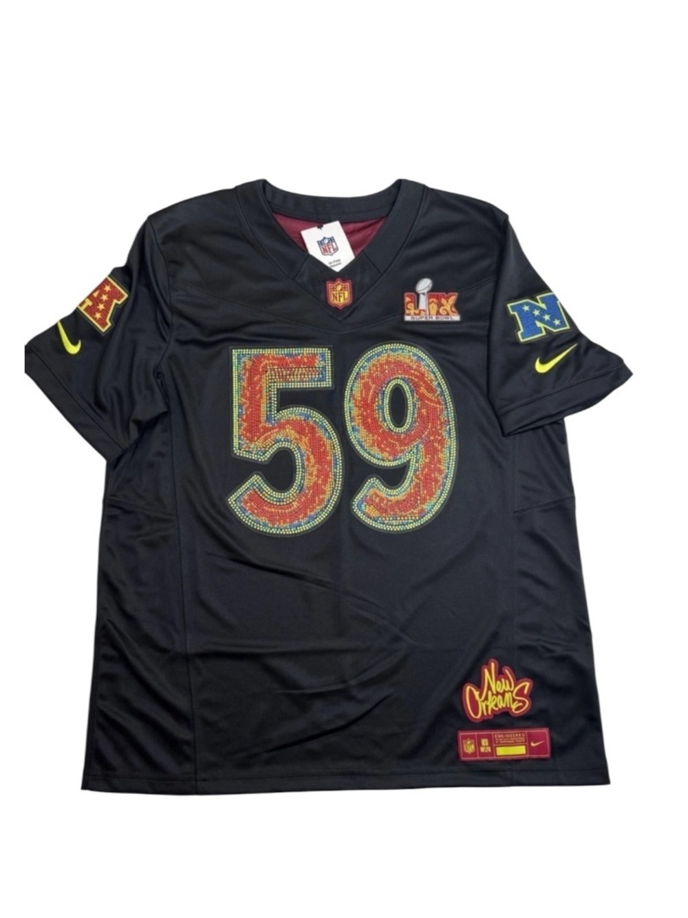 NWT Nike Super Bowl LIX Vapor FUSE Limited Jersey #59 Black Men’s Small NFL
